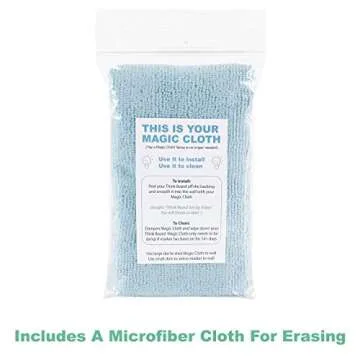 Think Board Self-Adhesive Whiteboard Wall and Refrigerator Calendar, Peel and Stick Dry Erase Board Wall Cling for Home and Office, Removable Wall Decals (Clear, 14"x14")