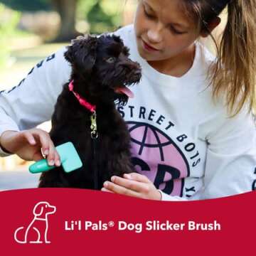 Coastal Pet Li'l Pals Dog Slicker Brush with Coated Tips - Dog Grooming Brush for Small Breeds & Pup...