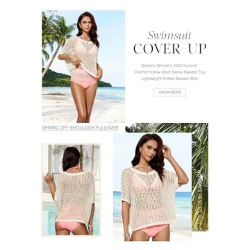 Stylish Dokotoo Women's Spring Summer Crochet Sweater