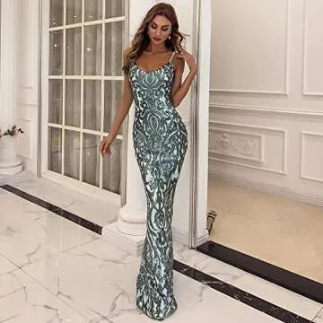 Miss Ord Mermaid Sequin Formal Prom Dress for Women