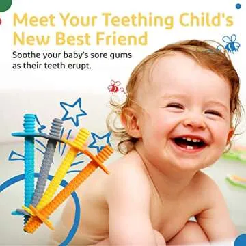 Lull Kids Hollow Teething Tubes - Baby Teething Toys for Babies 0-6 Months, Teething Toys for Babies 6-12 Months - Baby Teether, Teething Straws, Teething Sticks (Blue/Orange)