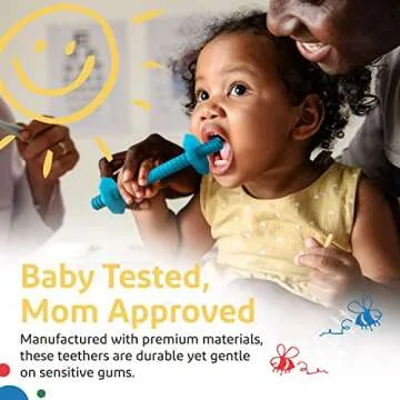 Lull Kids Hollow Teething Tubes - Baby Teething Toys for Babies 0-6 Months, Teething Toys for Babies 6-12 Months - Baby Teether, Teething Straws, Teething Sticks (Blue/Orange)