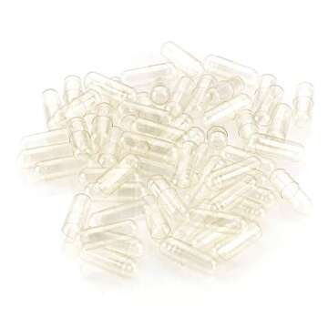 Empty Capsules Size 3 - Clear Gelatin - 1000 Count - Fits Capsule Filling Machine Tray - Joined Beef...