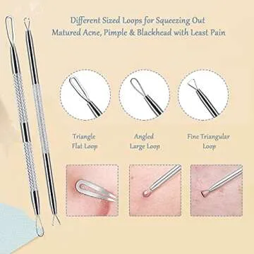 Blackhead Remover Pimple Popper Tool Kit, 6-in-1 Blackhead Comedone Acne Blemish Pimple Extractor Tool Kit Tweezers Kit Skin Care Tools for Face