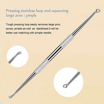 Blackhead Remover Pimple Popper Tool Kit, 6-in-1 Blackhead Comedone Acne Blemish Pimple Extractor Tool Kit Tweezers Kit Skin Care Tools for Face
