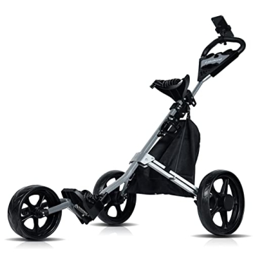 Lakehood Golf Push Cart, Golf Pull Cart for Golf Clubs and Golf Bag, Golf Push Carts Three Wheel Eas...