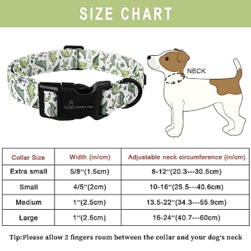 ARING PET Dinosaur Dog Collar - Adjustable Cotton Collar