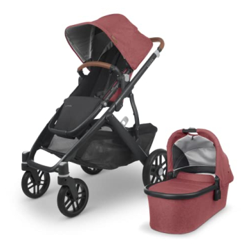UPPAbaby Vista V2 Stroller/Convertible Single-to-Double System/Bassinet, Toddler Seat, Bug Shield, R...