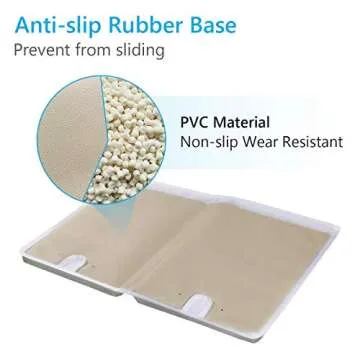 Bath Kneeler and Elbow Rest Pad Set - 1.5" Thick Bath Kneeling Pad with Toy Organizer - Large Safty Kneeler Mat for Tub Bathing and Bathroom Time - Detachable and Foldable Child Bath Tub Mat - Gray