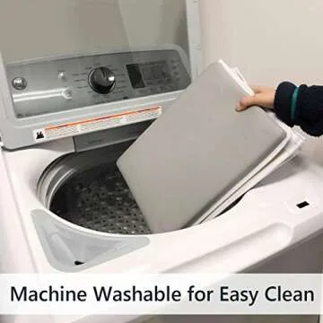 Bath Kneeler and Elbow Rest Pad Set - 1.5" Thick Bath Kneeling Pad with Toy Organizer - Large Safty Kneeler Mat for Tub Bathing and Bathroom Time - Detachable and Foldable Child Bath Tub Mat - Gray