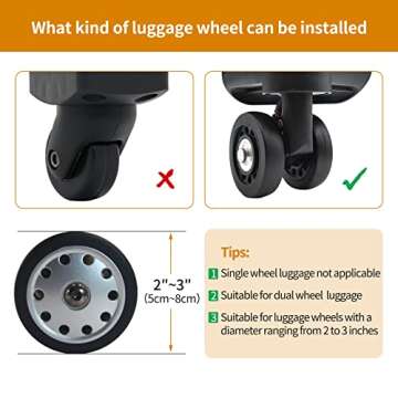 uinhuine Luggage Wheel Covers for Suitcase,9Pack Luggage Wheel Protector Covers for most 8-spinner Wheels Carry on Luggage