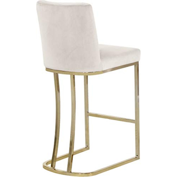 Meridian Velvet Counter Stool with Gold Metal Frame