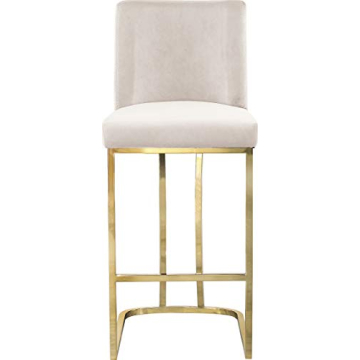 Meridian Velvet Counter Stool with Gold Metal Frame