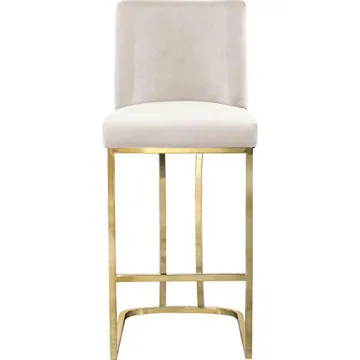 Meridian Velvet Counter Stool with Gold Metal Frame
