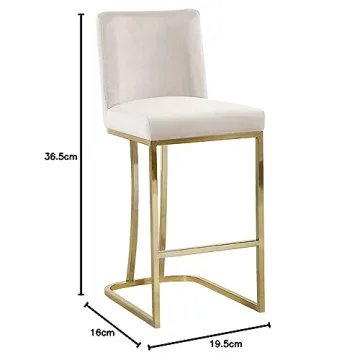 Meridian Velvet Counter Stool with Gold Metal Frame