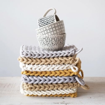 Creative Co-Op Cotton Crocheted Potholders for All