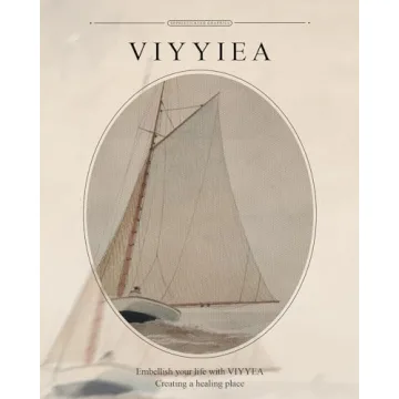 VIYYIEA Gold Framed Seascape Canvas Art for Home Decor