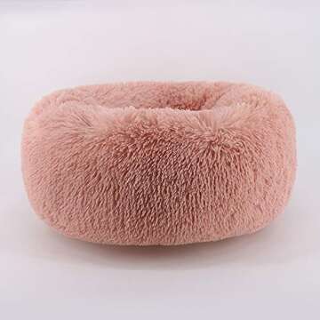 BODISEINT Modern Soft Plush Round Pet Bed for Cats or Small Dogs, Mini Medium Sized Dog Cat Bed Self...