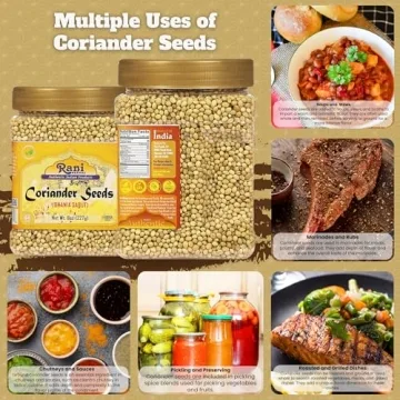 Rani Whole Coriander Seeds - 8oz All Natural Spice Jar