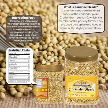 Rani Whole Coriander Seeds - 8oz All Natural Spice Jar