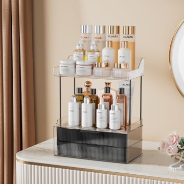 Stylish Delamu 2-Tier Bathroom Organizer for All Skincare Needs