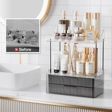 Stylish Delamu 2-Tier Bathroom Organizer for All Skincare Needs