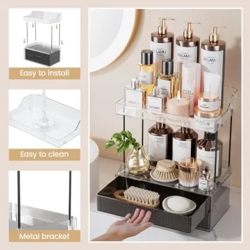 Stylish Delamu 2-Tier Bathroom Organizer for All Skincare Needs