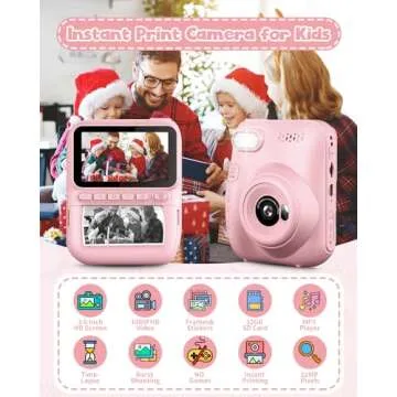 LETSHAHA Kids Instant Print Camera with 3.0-inch Screen for Creative Fun