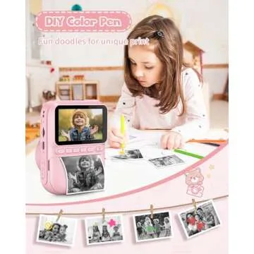 Kids Instant Print Camera Fun for Ages 3-12 - Pink
