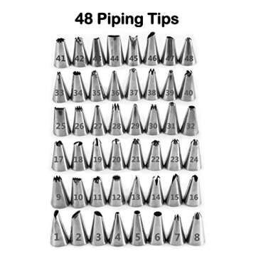Aleeza Cake Wonders Get FROSTED! Piping Bags and Tips Set – 100 pcs Cake Decorating Kit with 40 Fr...