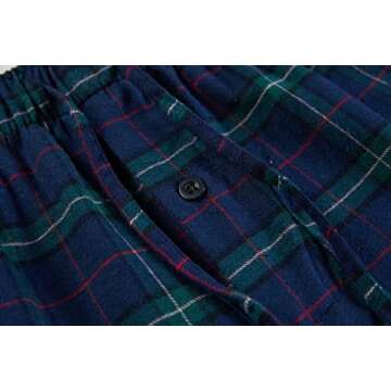 CYZ Men's 100% Cotton Super Soft Flannel Plaid Pajama Pants-BlueCheck-M