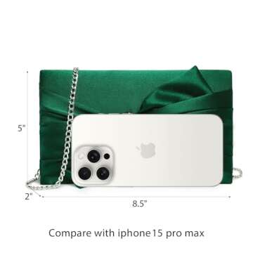 Dasein Women's Elegant Satin Bow Flap Evening Bag