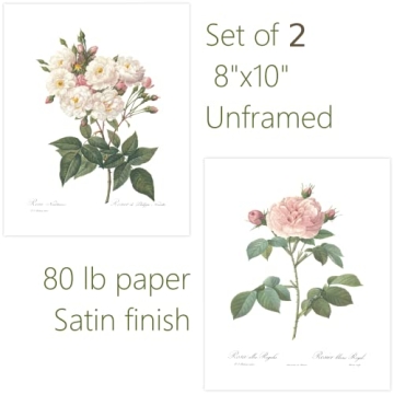 Vintage Botanical Prints Floral Decor Set of 3