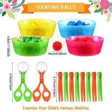 138 Pieces Fine Motor Skills Toys for Early Education and Sorting Counting Training Development, for...