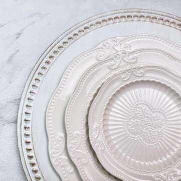 Umisriro White Charger Plates - Elegant Set of 6