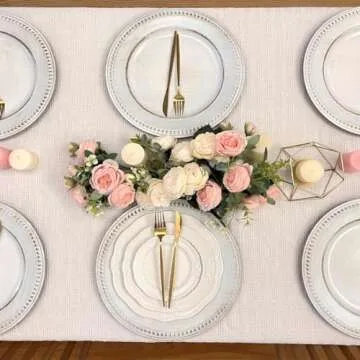 Umisriro White Charger Plates - Elegant Set of 6