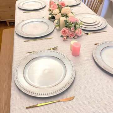 Umisriro White Charger Plates - Elegant Set of 6