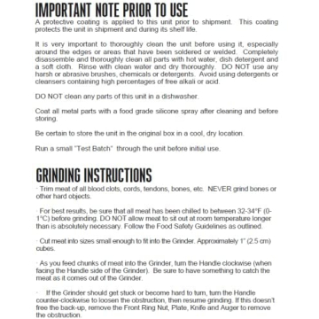 Weston #10 Manual Meat Grinder and Sausage Stuffer