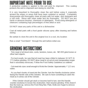 Weston #10 Manual Meat Grinder and Sausage Stuffer