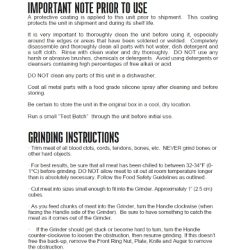 Weston #10 Manual Meat Grinder and Sausage Stuffer