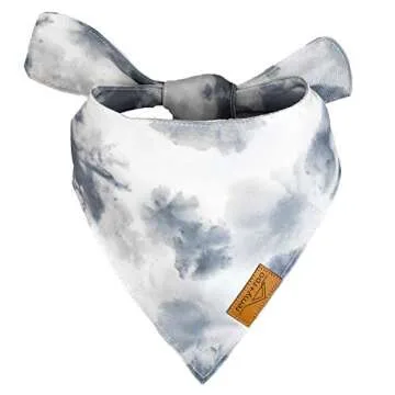 Remy+Roo Dog Bandanas - 4 Pack | Monochrome Set | Premium Durable Fabric | Patented Shape | Adjustable Fit | Multiple Sizes Offered (Large)