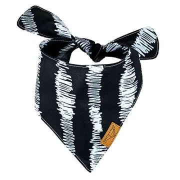 Remy+Roo Dog Bandanas - 4 Pack | Monochrome Set | Premium Durable Fabric | Patented Shape | Adjustable Fit | Multiple Sizes Offered (Large)