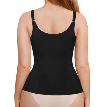 LODAY Waist Trainer Corset for Women Tummy Control Sport Workout Body Shaper Black (M, Black(Vest-Ad...