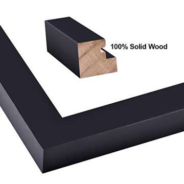 RPJC 8x10 inch Picture Frames Made of Solid Wood and High Definition Glass Display Pictures 5x7 with...