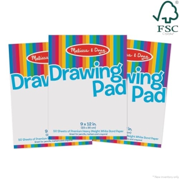 Melissa Doug Premium Drawing Paper Pads 3-Pack Young Artists