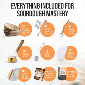 TRAILBLAZE Banneton Bread Proofing Basket Set for Sourdough