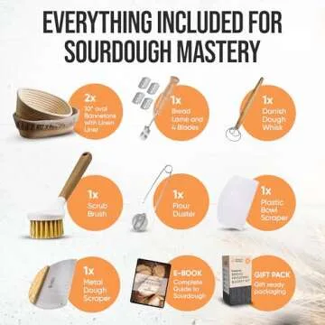 TRAILBLAZE Banneton Bread Proofing Basket Set for Sourdough