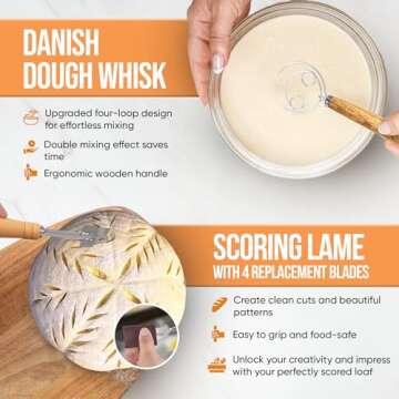 TRAILBLAZE Banneton Bread Proofing Basket Set for Sourdough