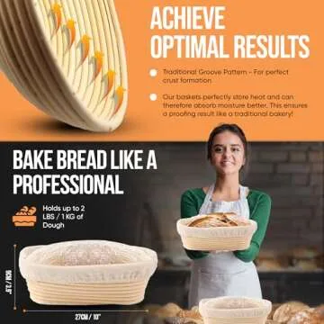 TRAILBLAZE Banneton Bread Proofing Basket Set for Sourdough