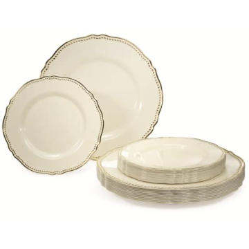 " OCCASIONS " 50 Plates Pack (25 Guests)-Heavyweight Wedding Party Disposable Plastic Plate Set -25 ...